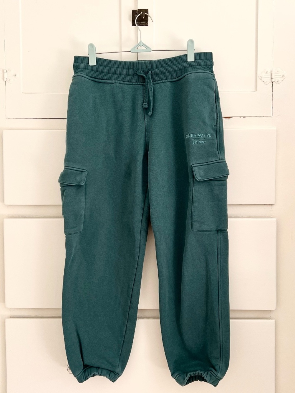 Oner Active Green Cargo Jogger Sweatpants Elastic Waist Drawstring M